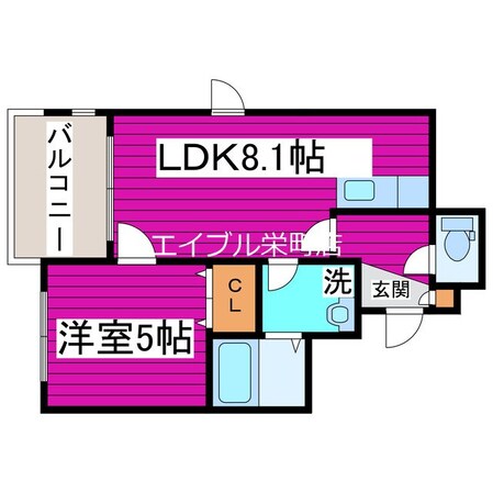 新道東駅 徒歩1分 6階の物件間取画像